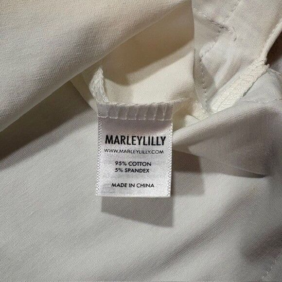 Marleylilly Womens Dress Large White Blue Stripe Trim Short Sleeve Casual Tunic - Picture 5 of 9